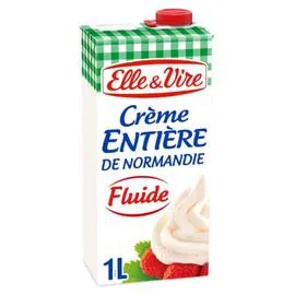 ELLE & VIRE Crème UHT fluide entière 30% MG 1l