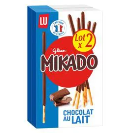 LU Biscuits nappés au chocolat au lait Mikado 2x90g
