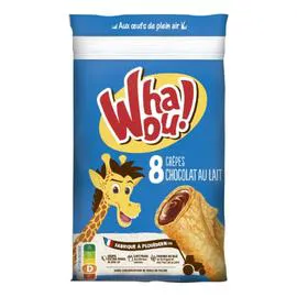 WHAOU! Crêpes fourrées chocolat au lait 256g