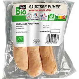 NOTRE SÉLECTION Saucisses de porc fumée BIO 300g