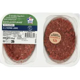 MONOPRIX Steak haché de boeuf facon bouchère 5% mat. gr. 250g