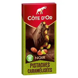 CÔTE D'OR Chocolat noir aux pistaches caramélisées 180g