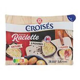 MARQUE REPÈRE, LES CROISÉS Fromage raclette 3 variétés - 26% MG 700g