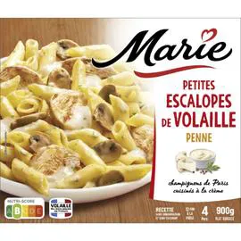 MARIE Plats cuisinés escalopes de volaille/Farfalles 900g
