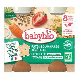 BABYBIO Pâtes bolognaises végétariennes-Carotte des Landes, l'unité