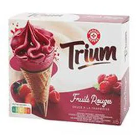 MARQUE REPÈRE, TRIUM Cônes glacés Fruits rouges - x6 474g