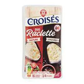 MARQUE REPÈRE, LES CROISÉS Fromage raclette Nature et 3 poivres 400g