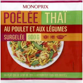 MONOPRIX Poêlée Thaï au poulet et aux légumes, surgelés 900g