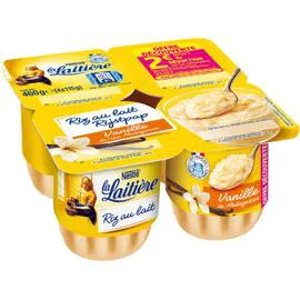 NESTLÉ, LA LAITIÈRE Desserts riz au lait vanille 4x115g
