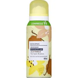 MONOPRIX Déodorant 24h à la vanille compressé 100ml