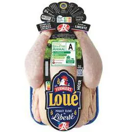 FERMIERS DE LOUÉ Poulet fermier noir prêt à cuire 1,4kg