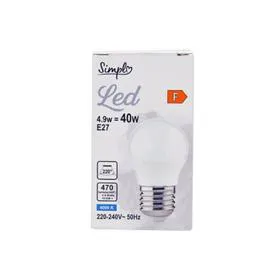 CARREFOUR SIMPL Ampoule E27 forme Sphérique Blanc-froid Dépolie 40W l'unité
