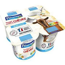 PÂTURAGES Yaourt au lait de chèvre nature 4x120g
