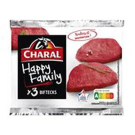CHARAL Viande Bovine steak à griller x3 300g
