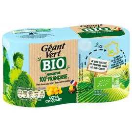 GÉANT VERT Maïs bio extra croquant 2x140g