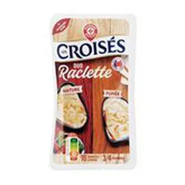 MARQUE REPÈRE, LES CROISÉS Fromage raclette Nature et fumé 400g