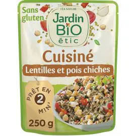 LÉA NATURE, JARDIN BIO ÉTIC Plat cuisiné lentilles pois chiches Bio 250g