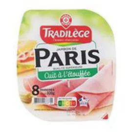 MARQUE REPÈRE, TRADILÈGE Jambon de Paris À l'étouffée x8 320g
