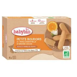 BABYBIO Biscuits bébé dès 8 mois boudoirs à l'orange 120g