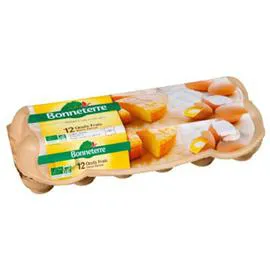 BONNETERRE Oeufs Frais Moyens 53/63G Bio x12