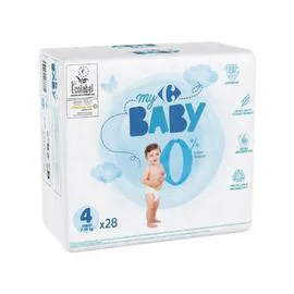 CARREFOUR BABY Couches taille 4 maxi : 7-18 kg x28