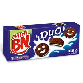 BN Mini biscuits duo chocolat et vanille 190g