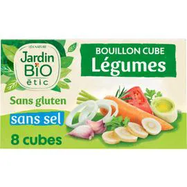LÉA NATURE, JARDIN BIO ÉTIC Bouillons de cubes légumes sans sel sans gluten Bio 8x9g