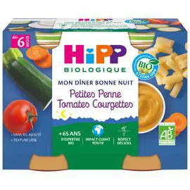 HIPP BIOLOGIQUE Plat bébé dès 6 mois Penne tomate courgette 380g