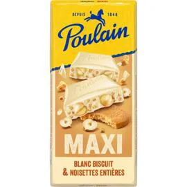 POULAIN Tablette de chocolat Blanc biscuit 190g