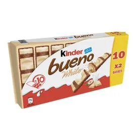 KINDER, BUENO WHITE Gaufrettes de chocolat blanc 10x2