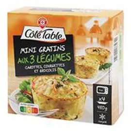 MARQUE REPÈRE, CÔTÉ TABLE Mini gratins Aux 3 légumes - x4 480g