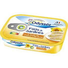 ODYSSÉE Filets de sardines à l'huile de tournesol 70g