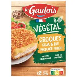 LE GAULOIS Croques soja & blé fromage fondu Végétal 2x100g