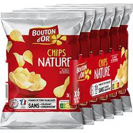 BOUTON D'OR Chips nature 6x30g