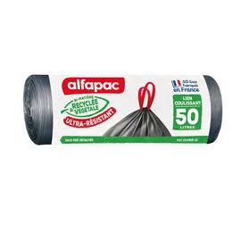 Sacs-poubelle lien coulissant 50l ultra résistant (x10)