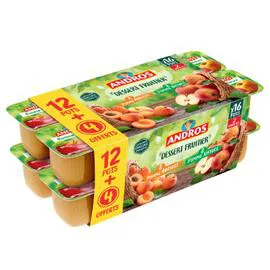ANDROS Compotes pommes abricot 16x100g