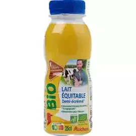 AUCHAN BIO Lait demi-écrémé bio 250ml