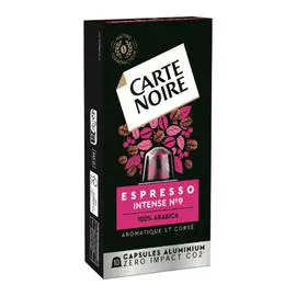 CARTE NOIRE Café capsules Compatibles Nespresso intense n°9 10x5,5g