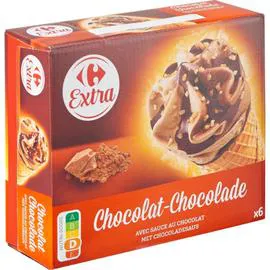 CARREFOUR EXTRA Glace Cône chocolat 408g