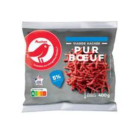 AUCHAN Viande hachée 100% pur boeuf 5% MG 400g