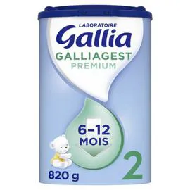 GALLIA Lait bébé en poudre 2ème âge 6-12 mois gest Premium 820g