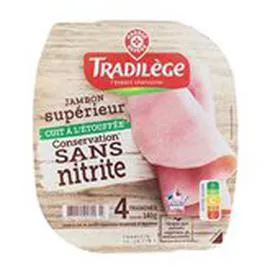 MARQUE REPÈRE, TRADILÈGE Jambon supérieur Sans nitrite x4 140g