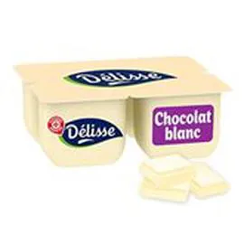 MARQUE REPÈRE, DÉLISSE Crème dessert Chocolat blanc 4x125g