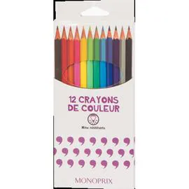 MONOPRIX MAISON 12 crayons de couleurs l'unité