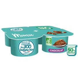 LES 300 & BIO Mousse chocolat Bio 4x75g
