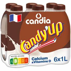 CANDIA, CANDY'UP Lait Chocolaté Vitamine D Et Calcium 6x1l