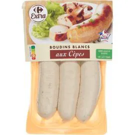 CARREFOUR EXTRA Boudins blancs aux cèpes 3x125g