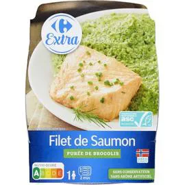 CARREFOUR EXTRA Plat cuisiné filet de saumon brocolis 300g