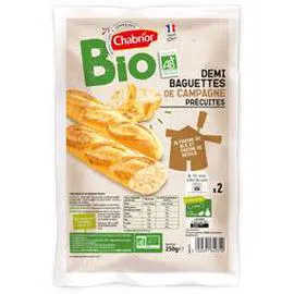 CHABRIOR BIO Demi-baguettes de campagne précuites BIO 2x125g