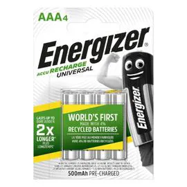 ENERGIZER Piles rechargeables AAA/HR3 500mAh x4